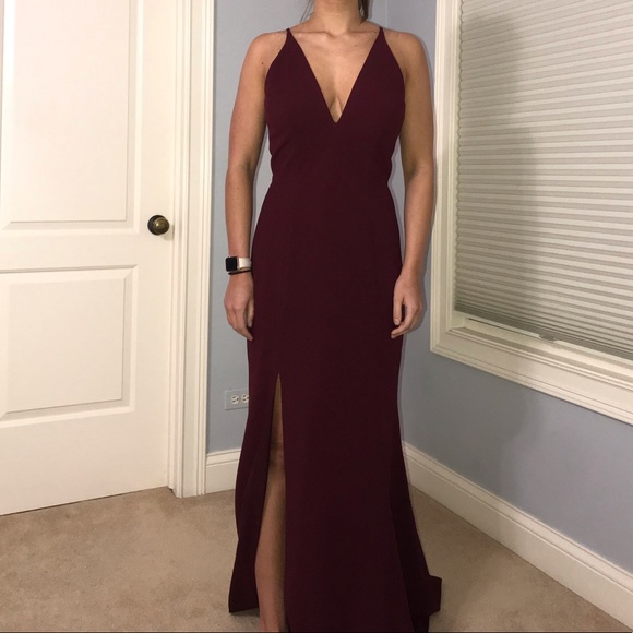 Dress the Population Burgundy Iris Dress - Picture 2 of 9